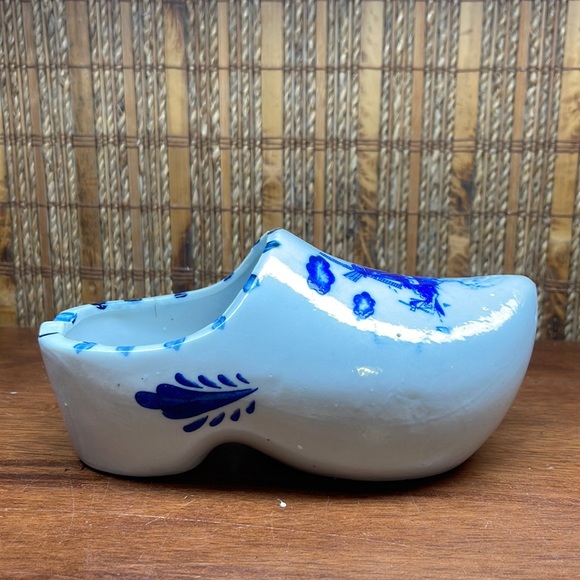Vintage Delft blue Hand Painted ashtray Planter Herb Ceramic Dutch Clog Shoe - Picture 1 of 7